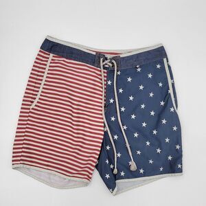 Third & Army Los Angeles Mens Size 30 Stars and Striped Board Shorts Patriotic